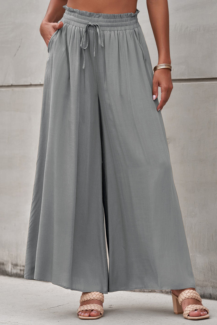 Drawstring Waist Wide Leg Pants Trendsi