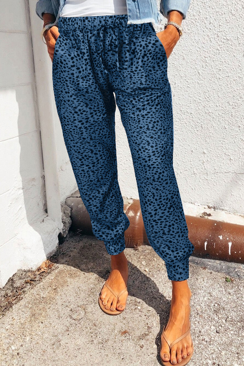 Leopard Print Joggers with Pockets - Runway Frenzy 