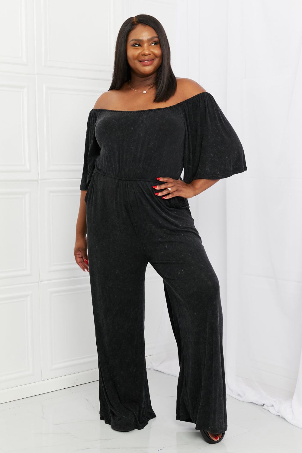 White Birch Weekend Trip Vintage Wash Jumpsuit - Runway Frenzy 