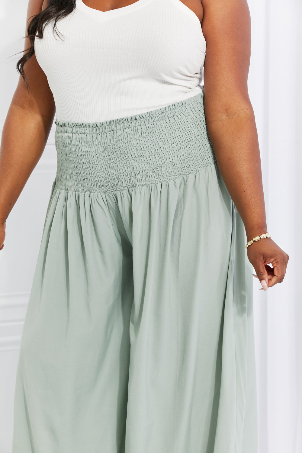 HEYSON Full Size Beautiful You Smocked Palazzo Pants - Runway Frenzy