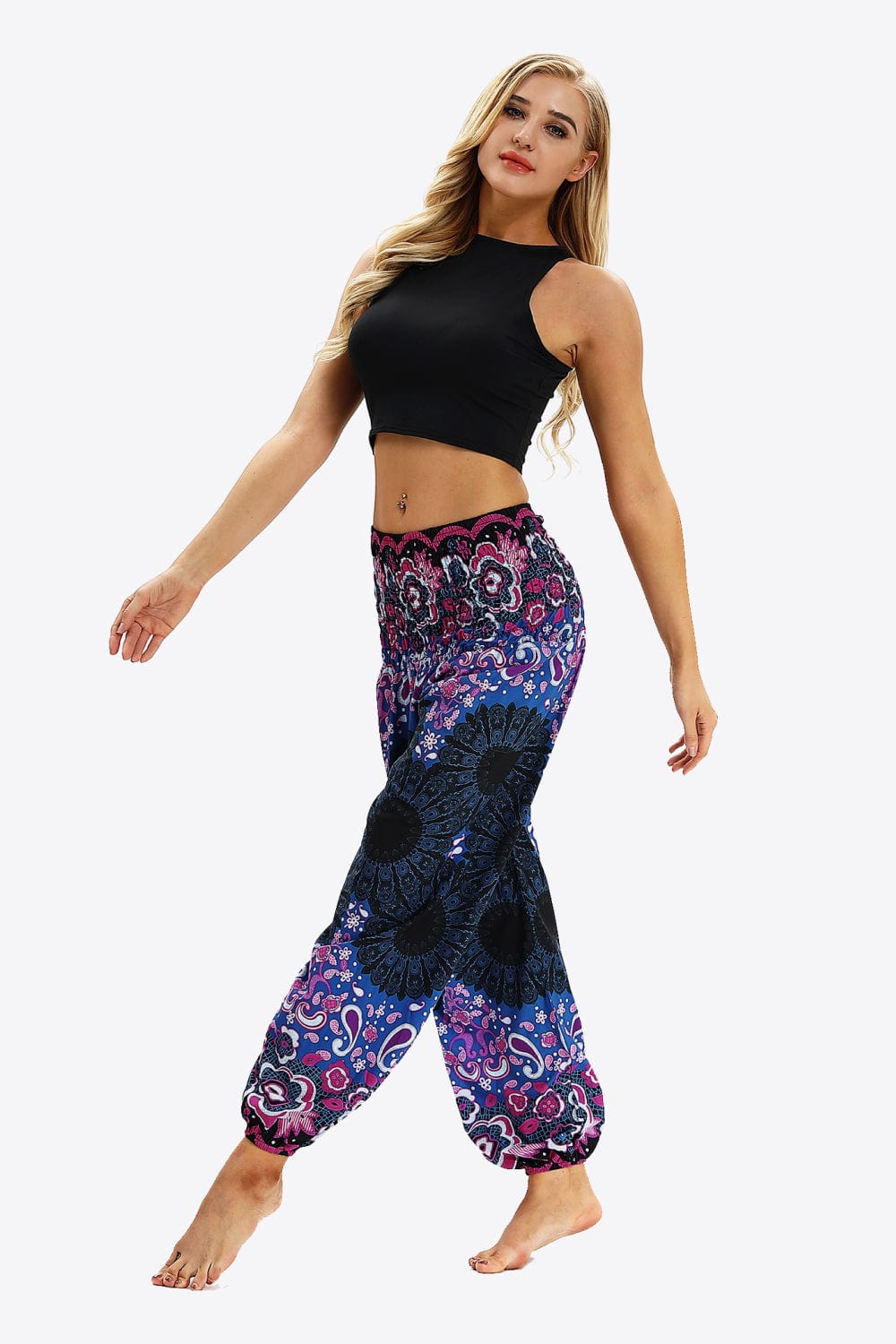 Printed Jogger Pants with Pockets - Runway Frenzy 