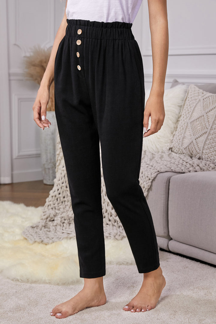 Linen Blend Pocketed Pants - Runway Frenzy 