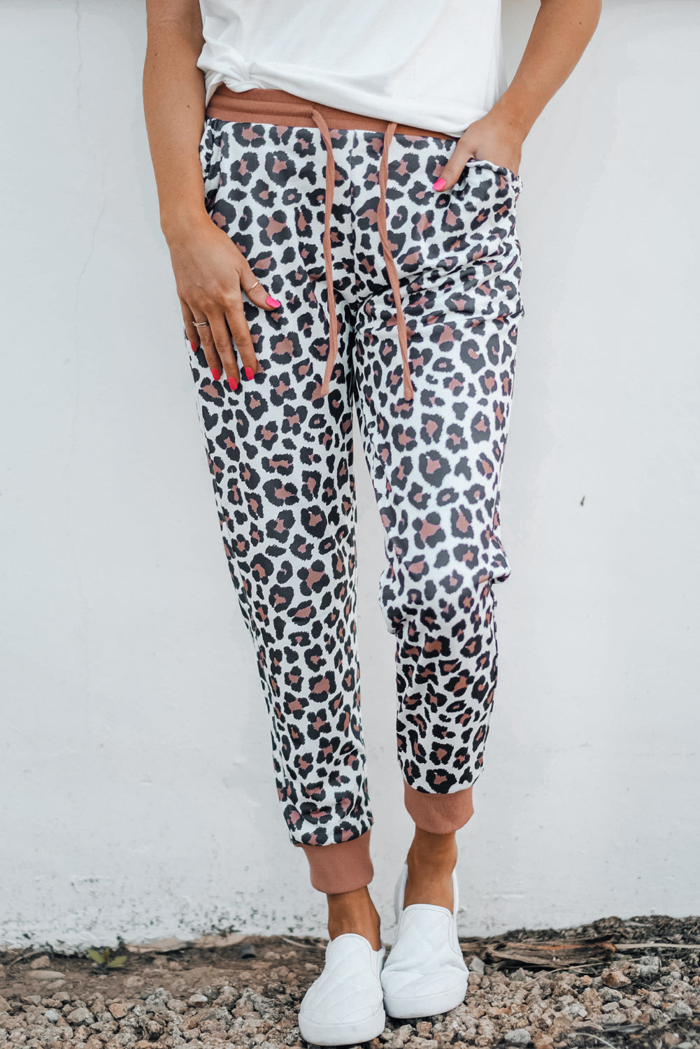 Leopard Print Elastic Waist Jogger Pants - Runway Frenzy