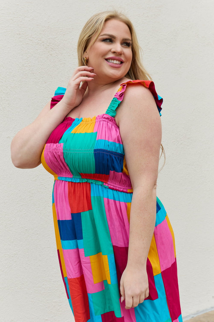 And The Why Multicolored Square Print Summer Dress - Runway Frenzy