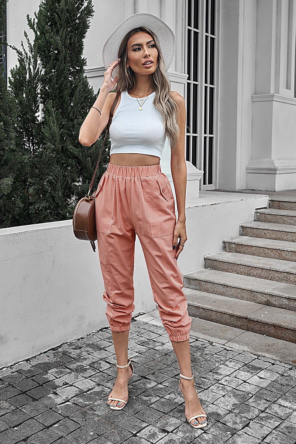 Elastic Waist Joggers with Pockets - Runway Frenzy