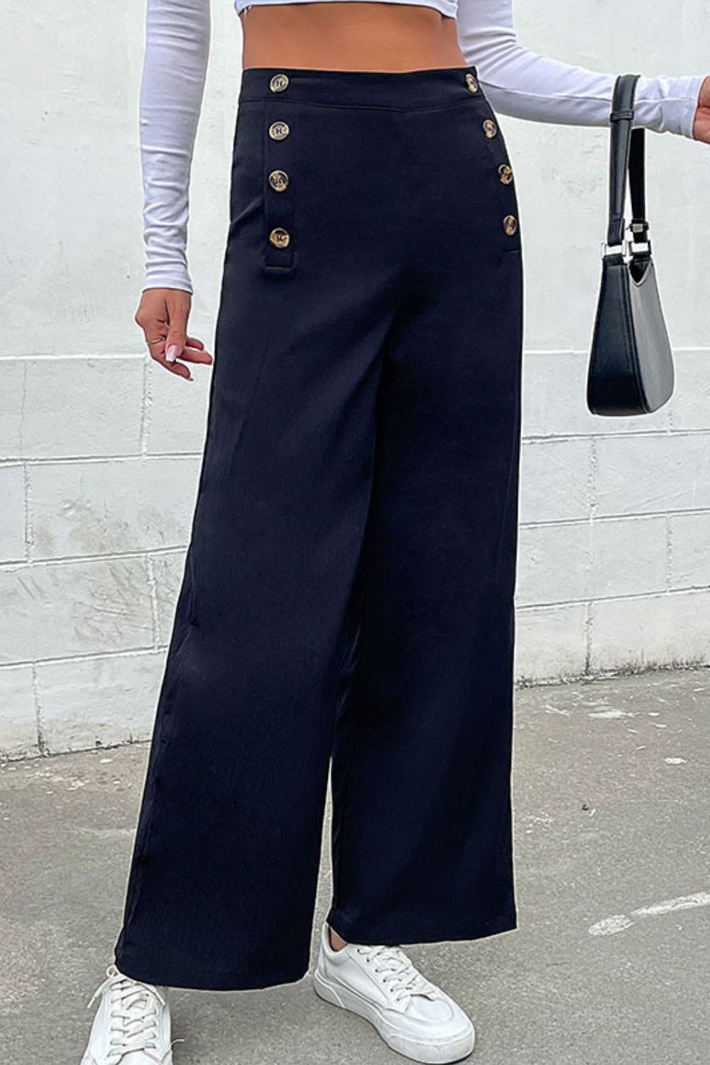 Double-Breasted Wide Leg Pants - Runway Frenzy