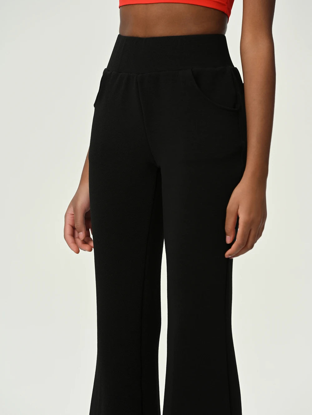 High Waist Flare Leg Pants with Pockets - Runway Frenzy 