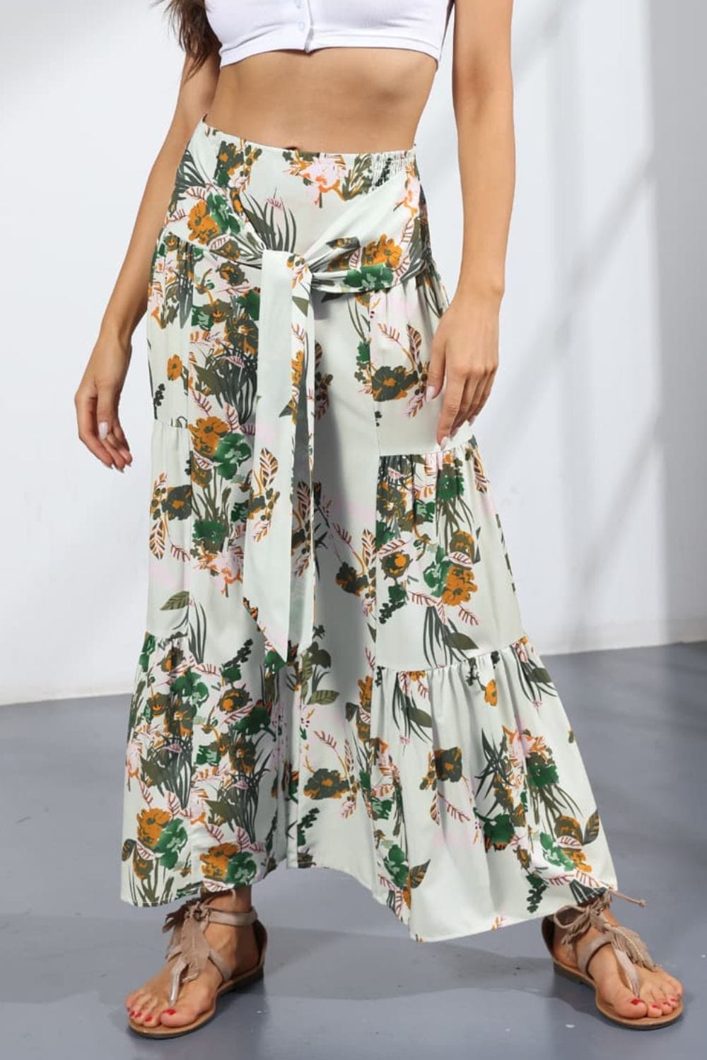 Printed Tie-Front Culottes - Runway Frenzy