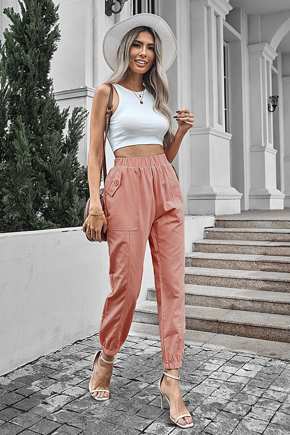 Elastic Waist Joggers with Pockets - Runway Frenzy