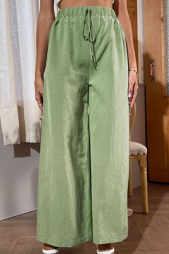 Side Slit Wide Leg Pants - Runway Frenzy 