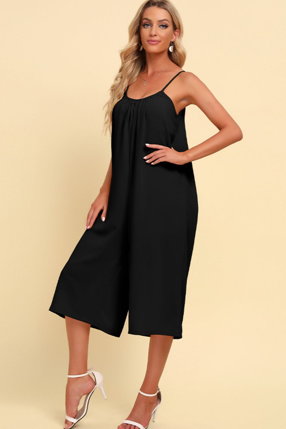 Spaghetti Strap Scoop Neck Jumpsuit - Runway Frenzy 