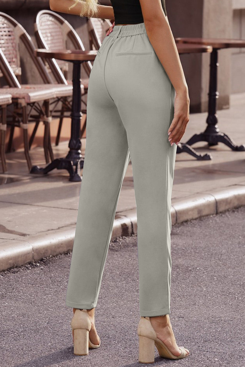 Ankle-Length Straight Leg Pants with Pockets - Runway Frenzy