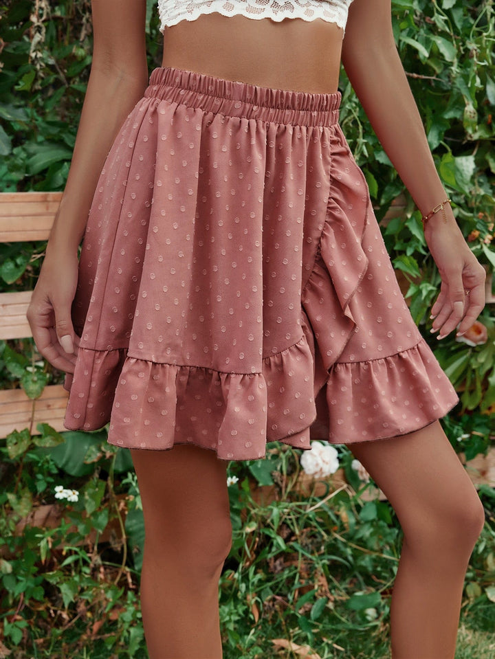 Ruffle Hem Elastic Waist Mini Skirt - Runway Frenzy 