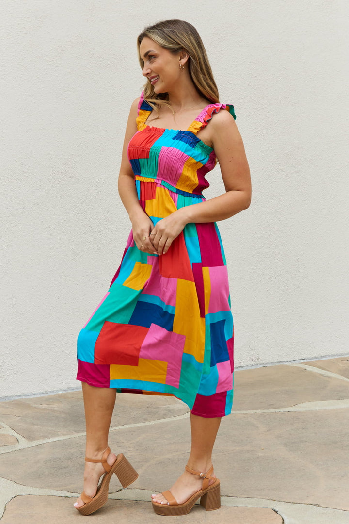 And The Why Multicolored Square Print Summer Dress - Runway Frenzy