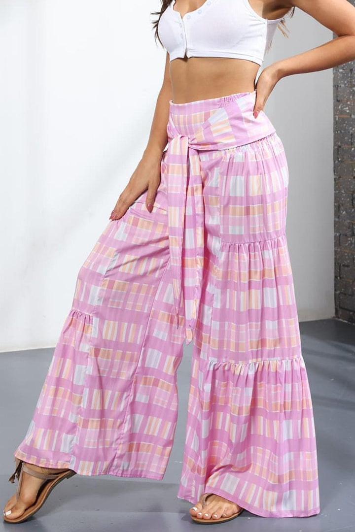 Printed High-Rise Tied Culottes - Runway Frenzy 