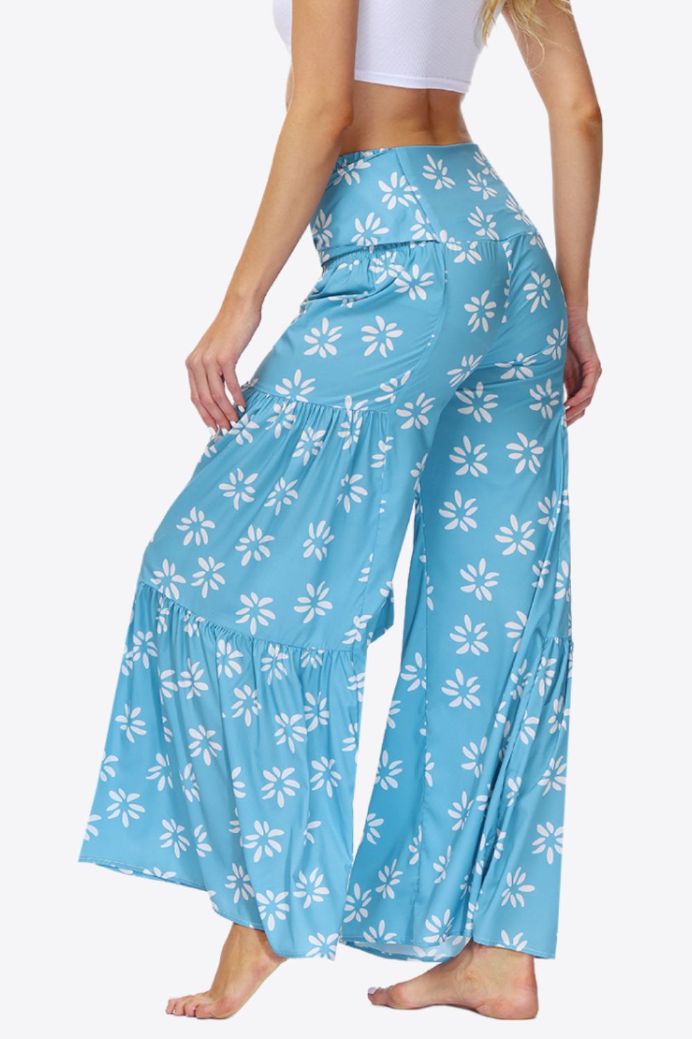 Floral Tie-Waist Tiered Culottes - Runway Frenzy