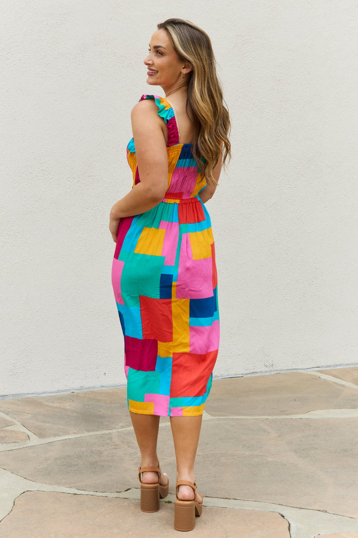 And The Why Multicolored Square Print Summer Dress - Runway Frenzy