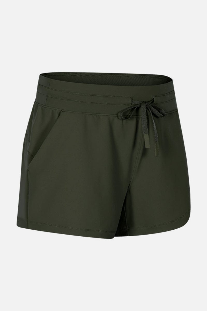 Waist Tie Active Shorts - Runway Frenzy 