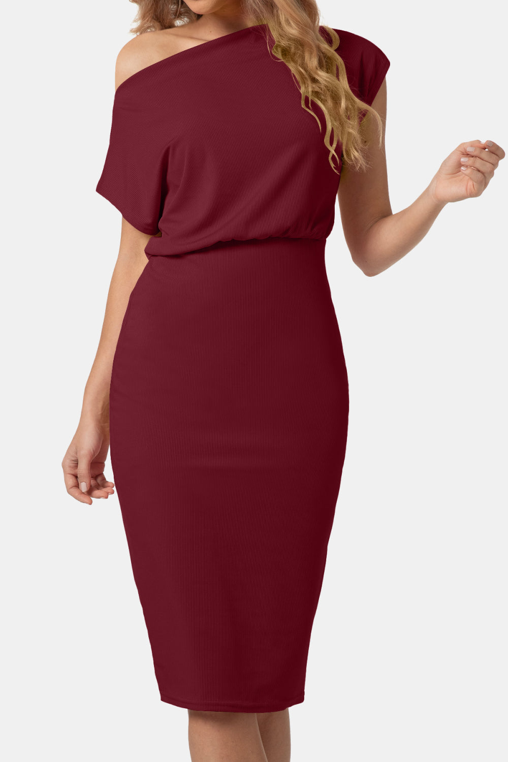 Boat Neck Short Sleeve Knee-Length Dress - Runway Frenzy