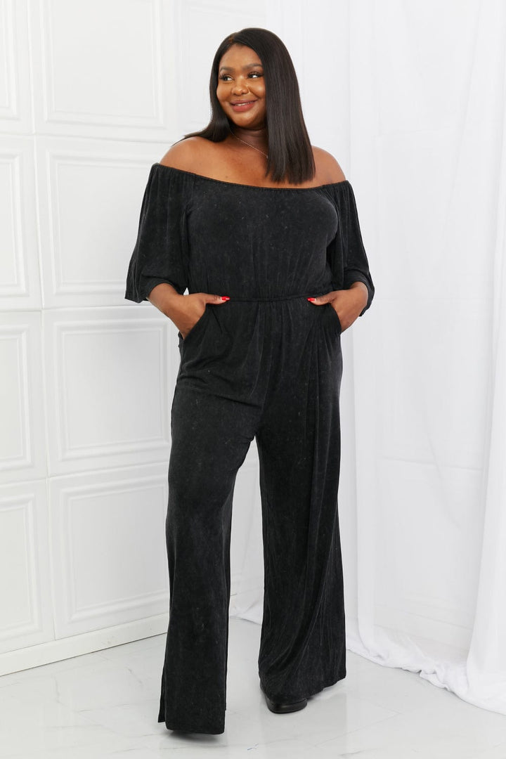 White Birch Weekend Trip Vintage Wash Jumpsuit - Runway Frenzy 