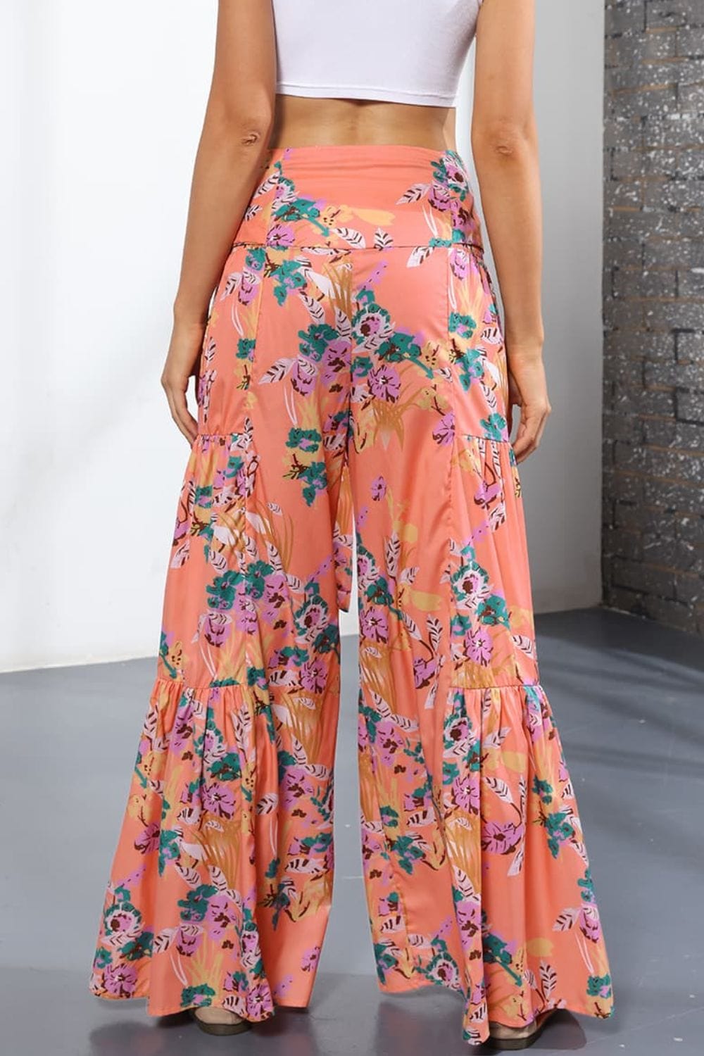 Printed High-Rise Tied Culottes - Runway Frenzy 