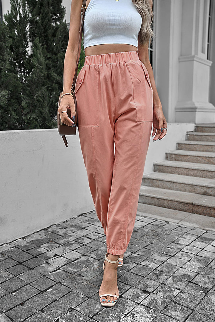 Elastic Waist Joggers with Pockets - Runway Frenzy