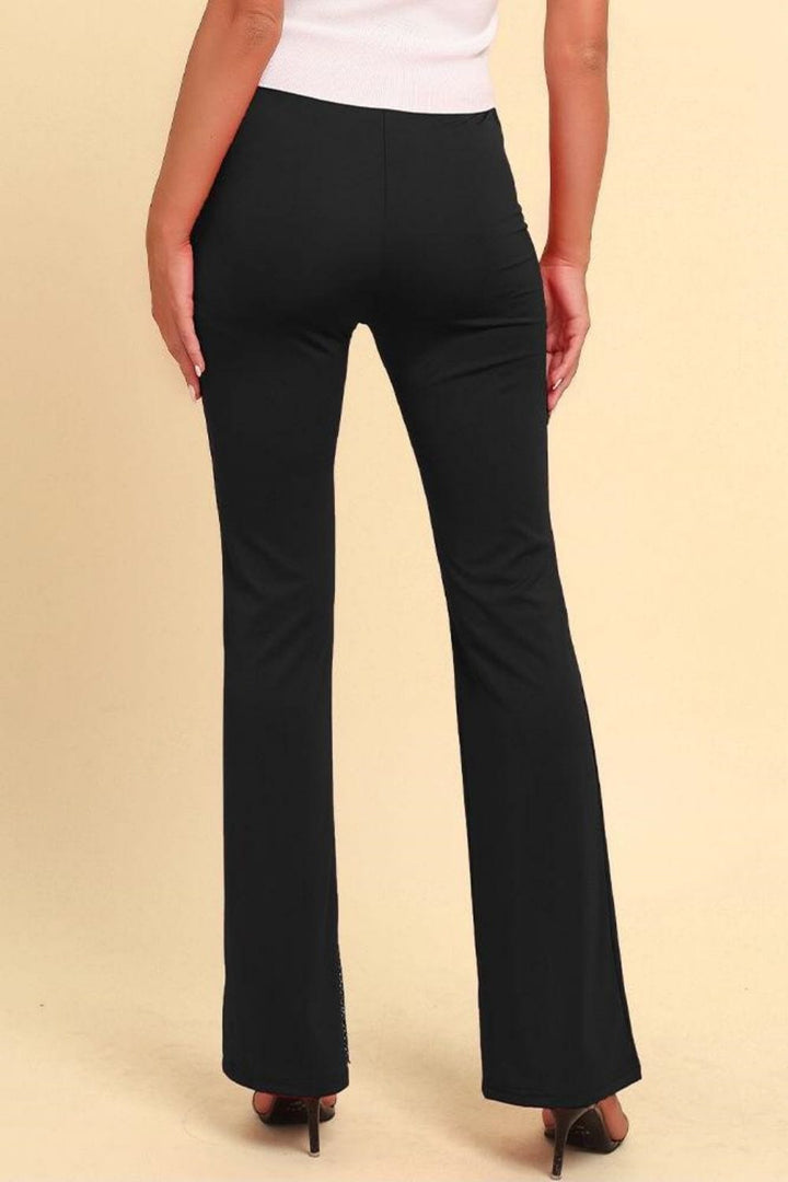 Spliced Mesh Bootcut Pants - Runway Frenzy 