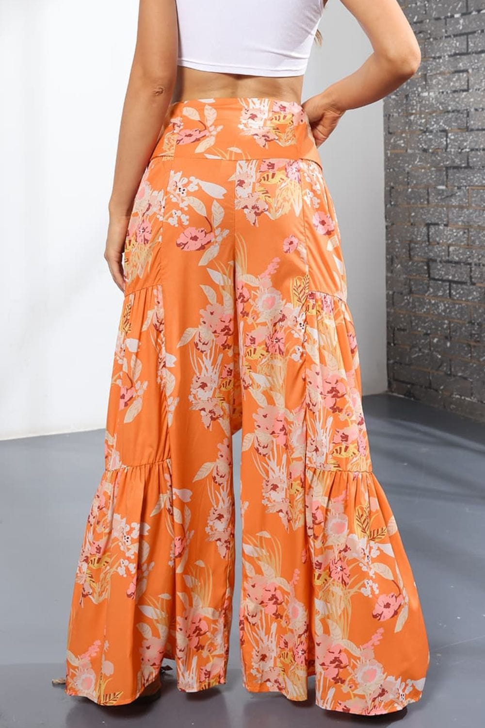 Printed High-Rise Tied Culottes - Runway Frenzy 