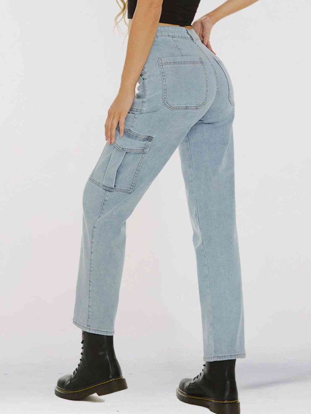 Straight Leg Jeans with Pockets Trendsi