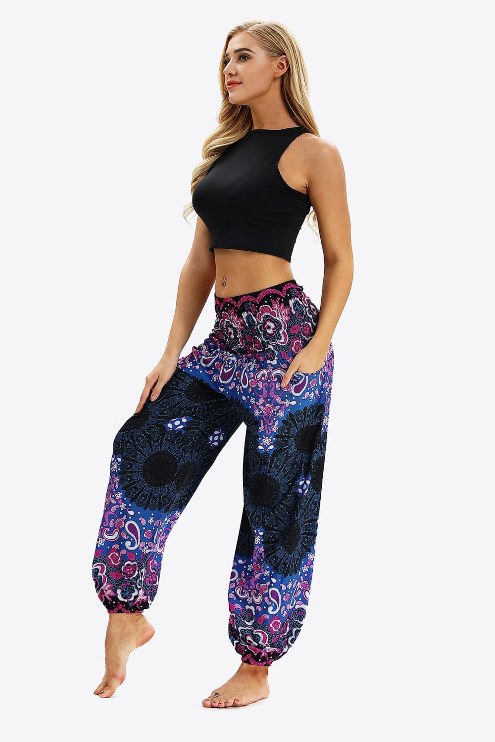 Printed Jogger Pants with Pockets - Runway Frenzy 