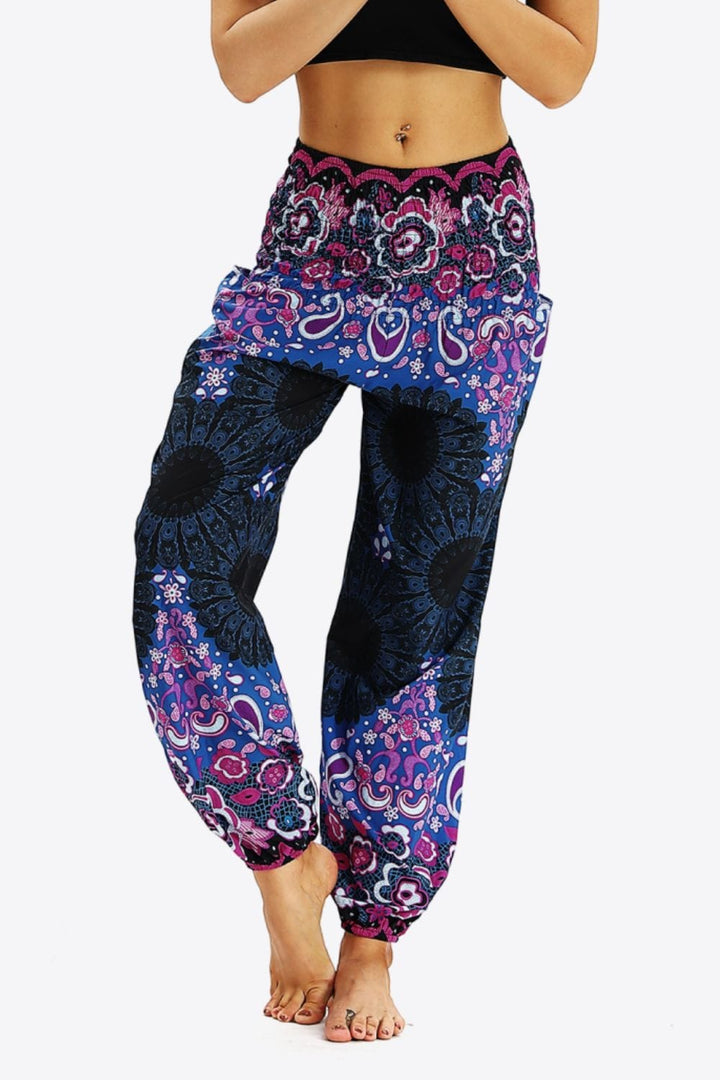 Printed Jogger Pants with Pockets - Runway Frenzy 