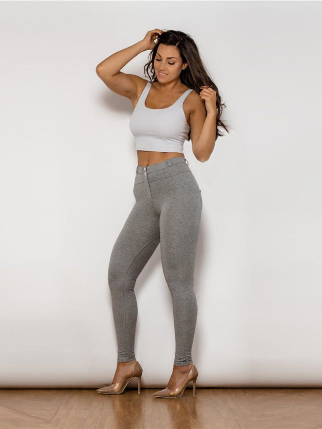 Full Size Contrast Detail High Waist Leggings - Runway Frenzy