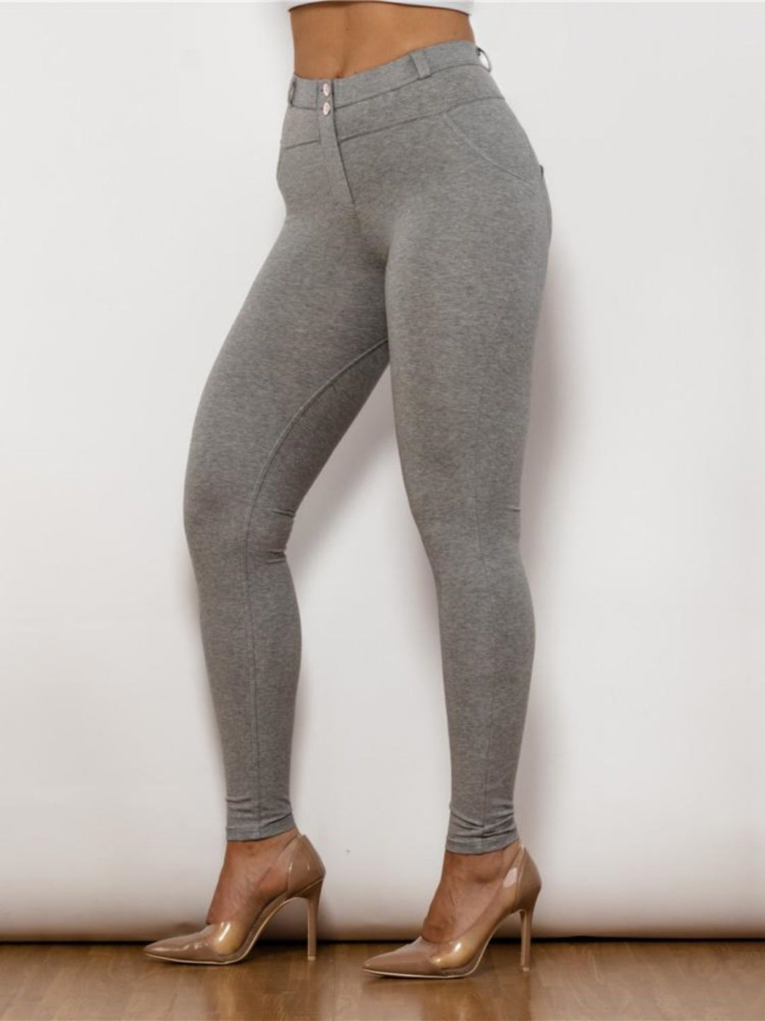 Full Size Contrast Detail High Waist Leggings - Runway Frenzy