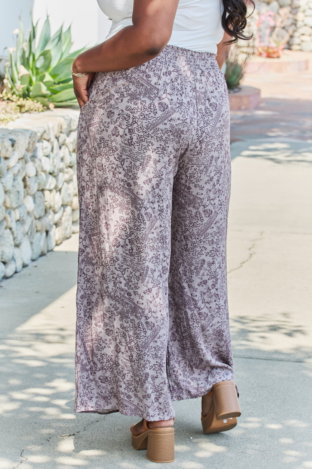 GeeGee In The Works Plus Size Printed Wide Leg Pants - Runway Frenzy