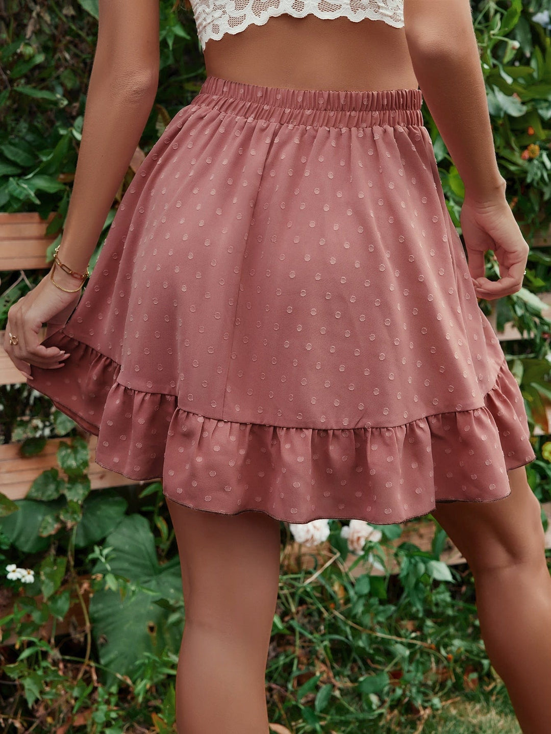 Ruffle Hem Elastic Waist Mini Skirt - Runway Frenzy 