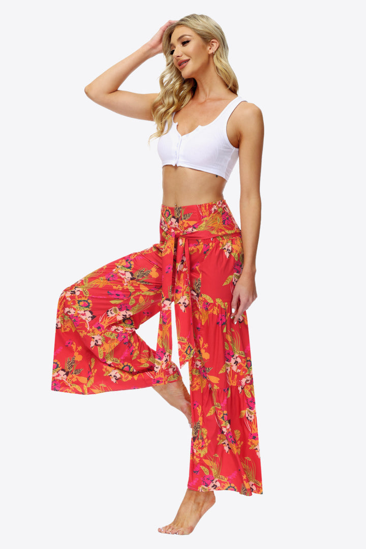 Floral Tie-Waist Tiered Culottes - Runway Frenzy