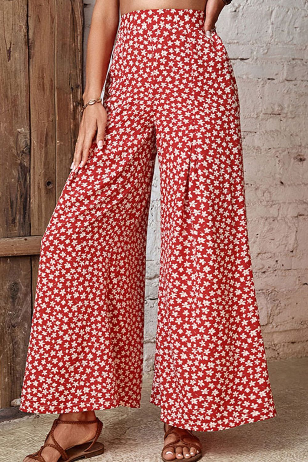 Floral High-Rise Wide Leg Flare Pants - Runway Frenzy