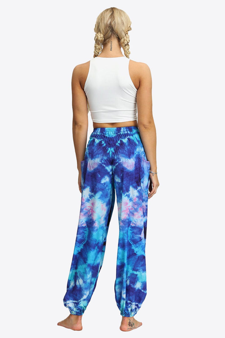 Tie-Dye Smocked Joggers - Runway Frenzy 