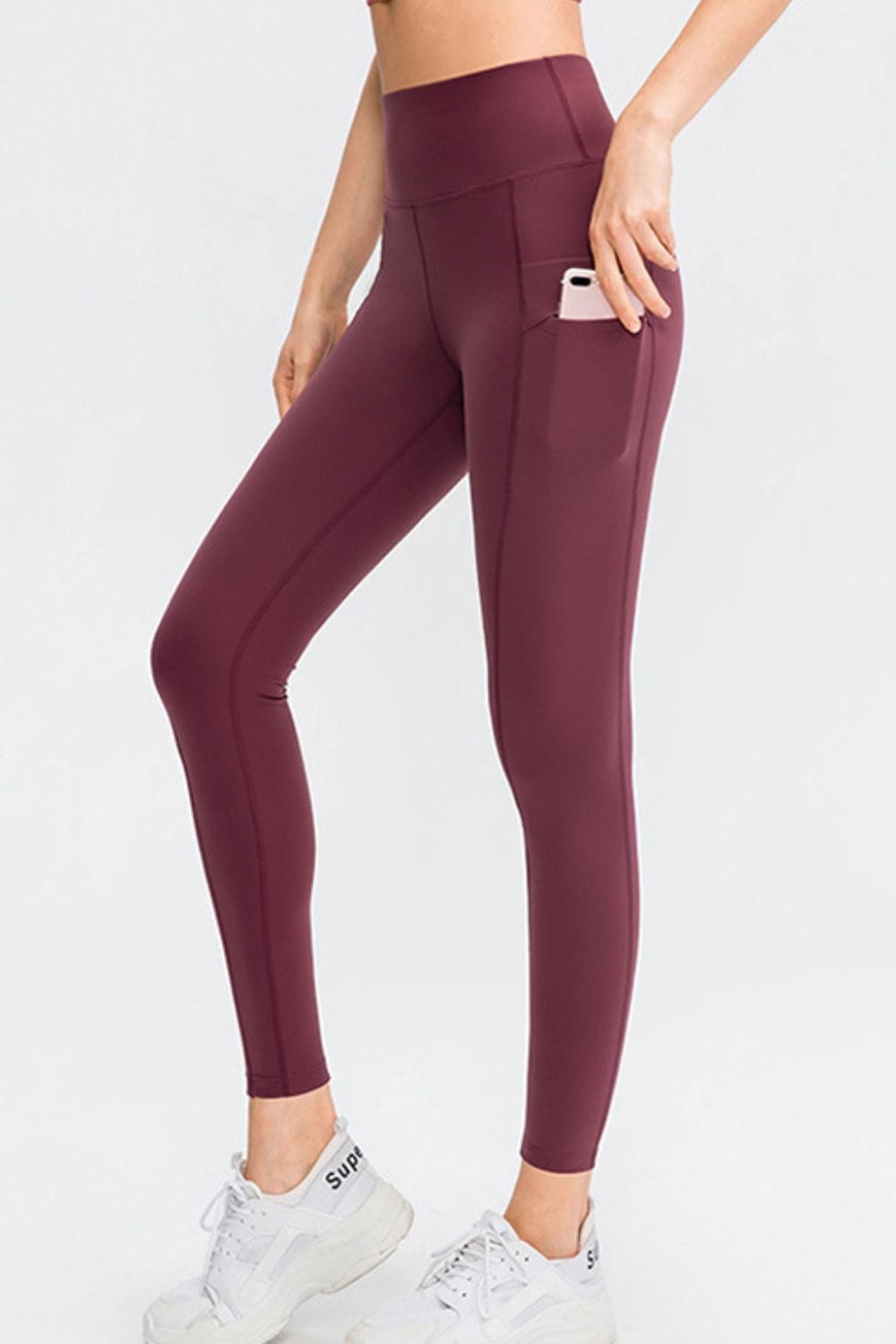 Wide Waistband Slim Fit Long Sports Pants with Pocket - Runway Frenzy 