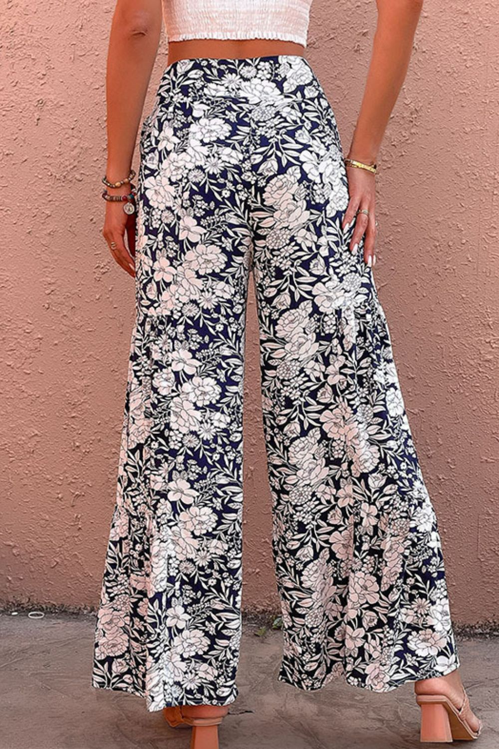 Floral Belted Wide Leg Pants - Runway Frenzy