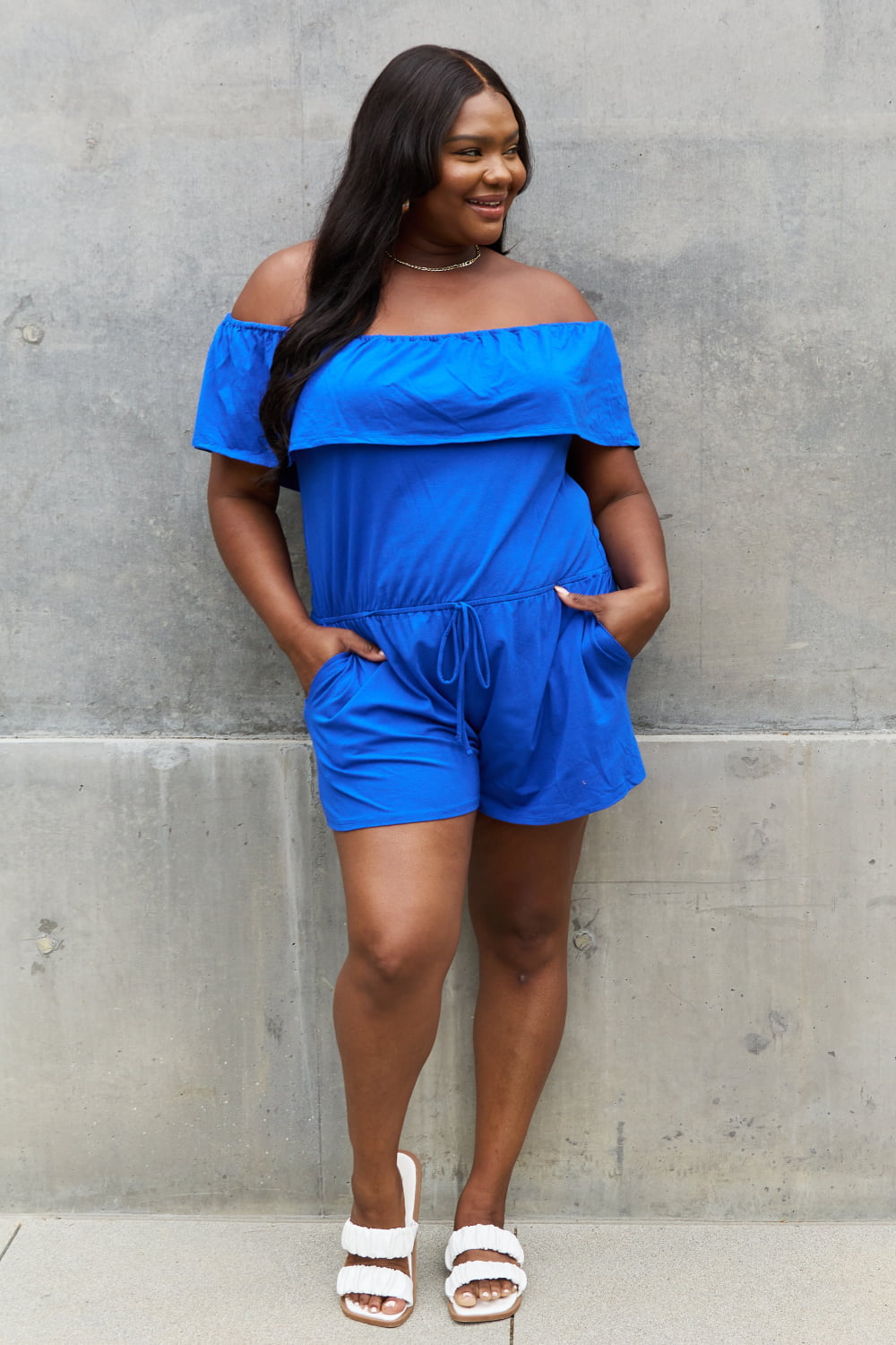 Culture Code Full Size Off The Shoulder Romper - Runway Frenzy