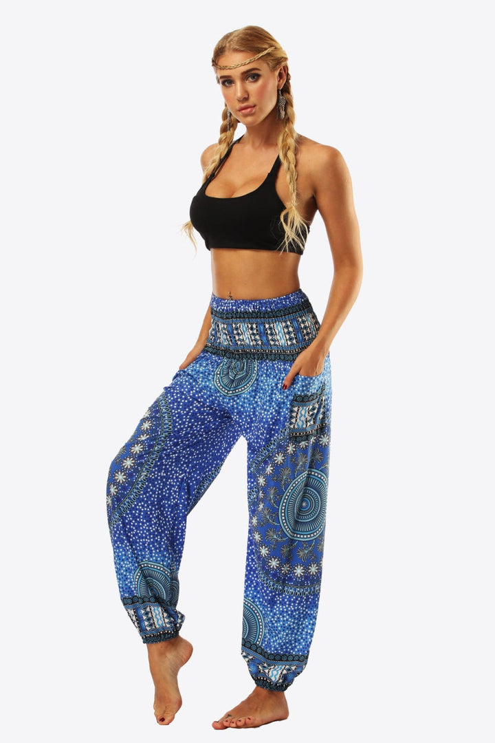 Printed High-Waist Pants - Runway Frenzy 