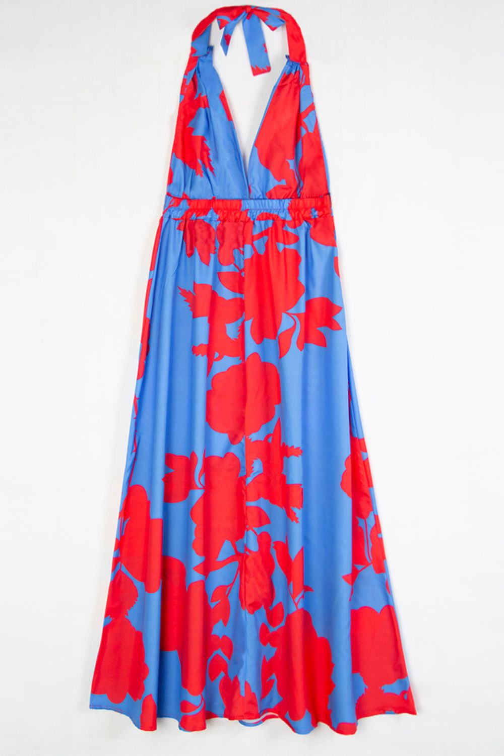 Contrast Halter Neck Maxi Dress - Runway Frenzy