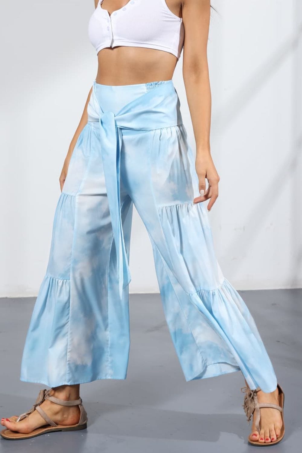 Printed Tie-Front Culottes - Runway Frenzy