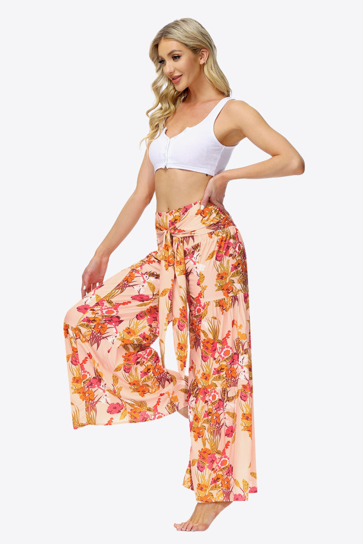 Floral Tie-Waist Tiered Culottes - Runway Frenzy