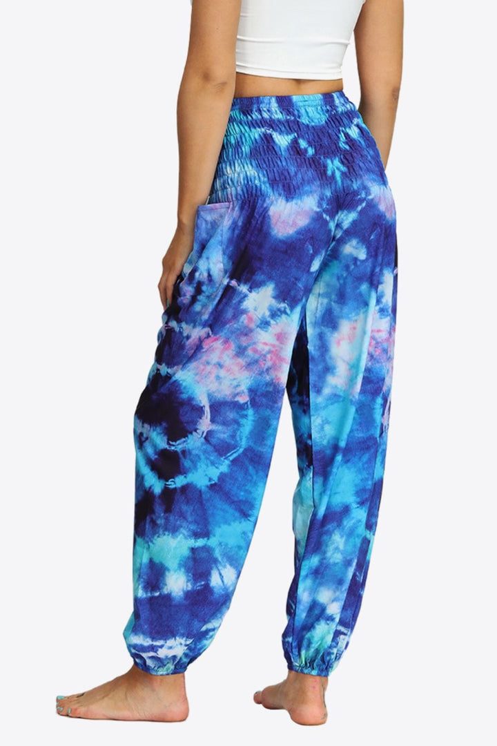 Tie-Dye Smocked Joggers - Runway Frenzy 