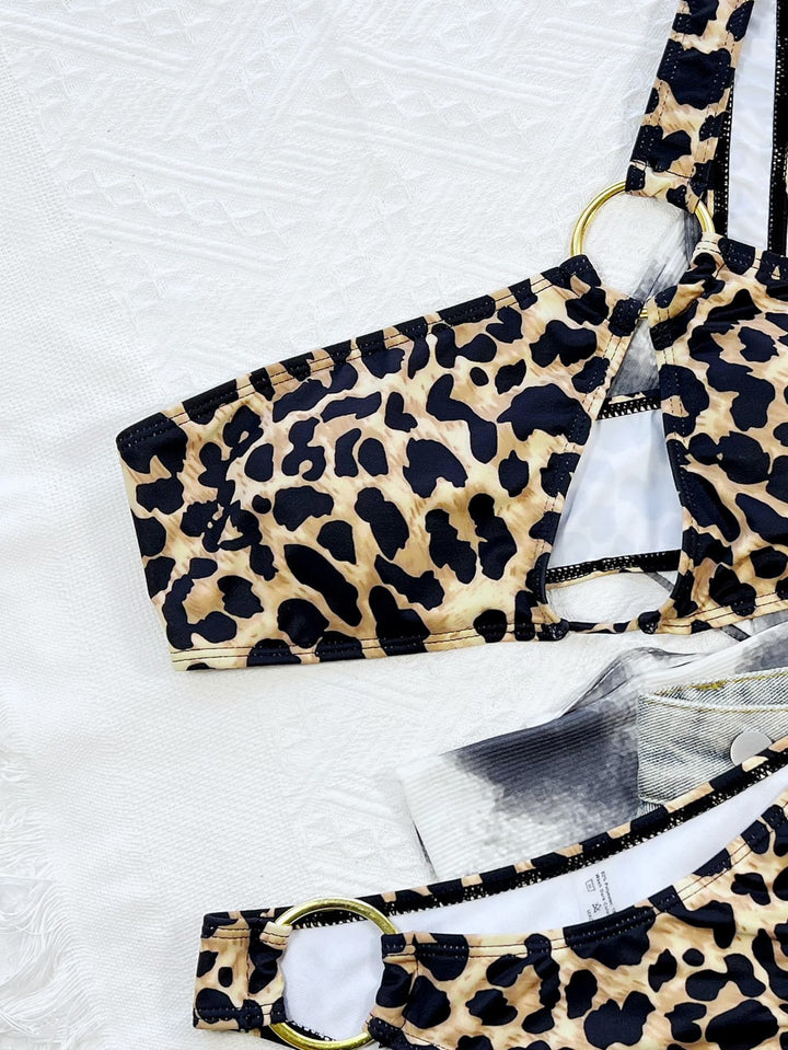 Leopard One-Shoulder Bikini Set - Runway Frenzy