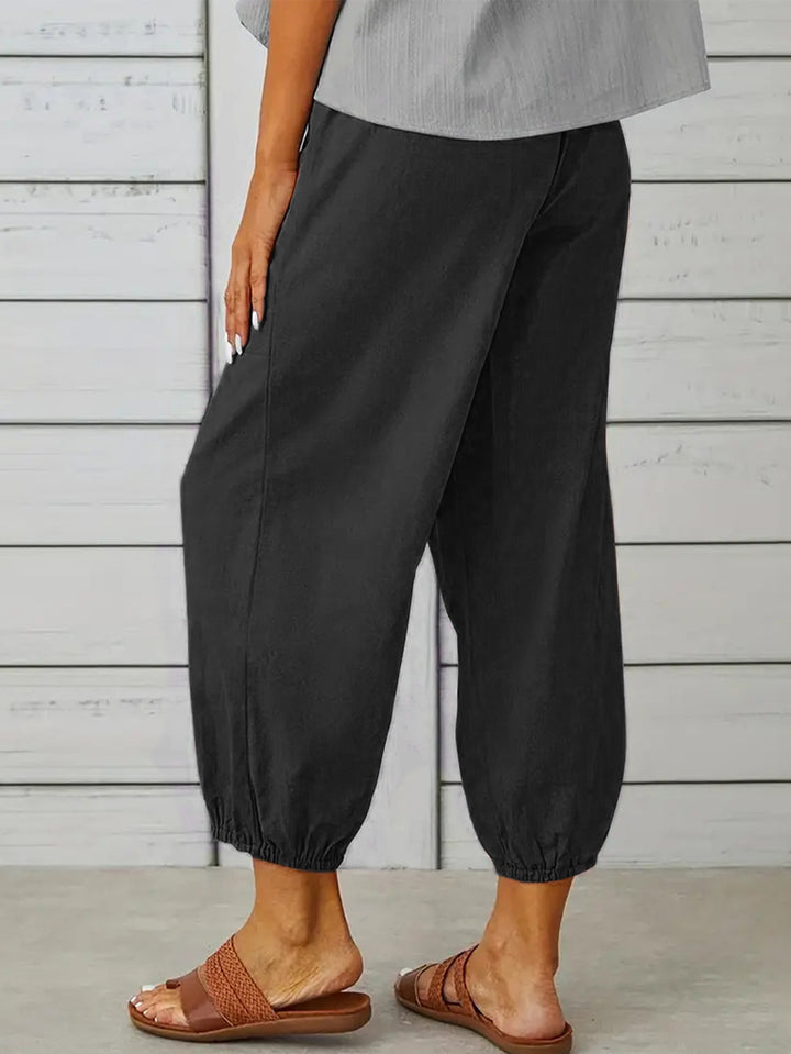 Decorative Button Cropped Pants - Runway Frenzy