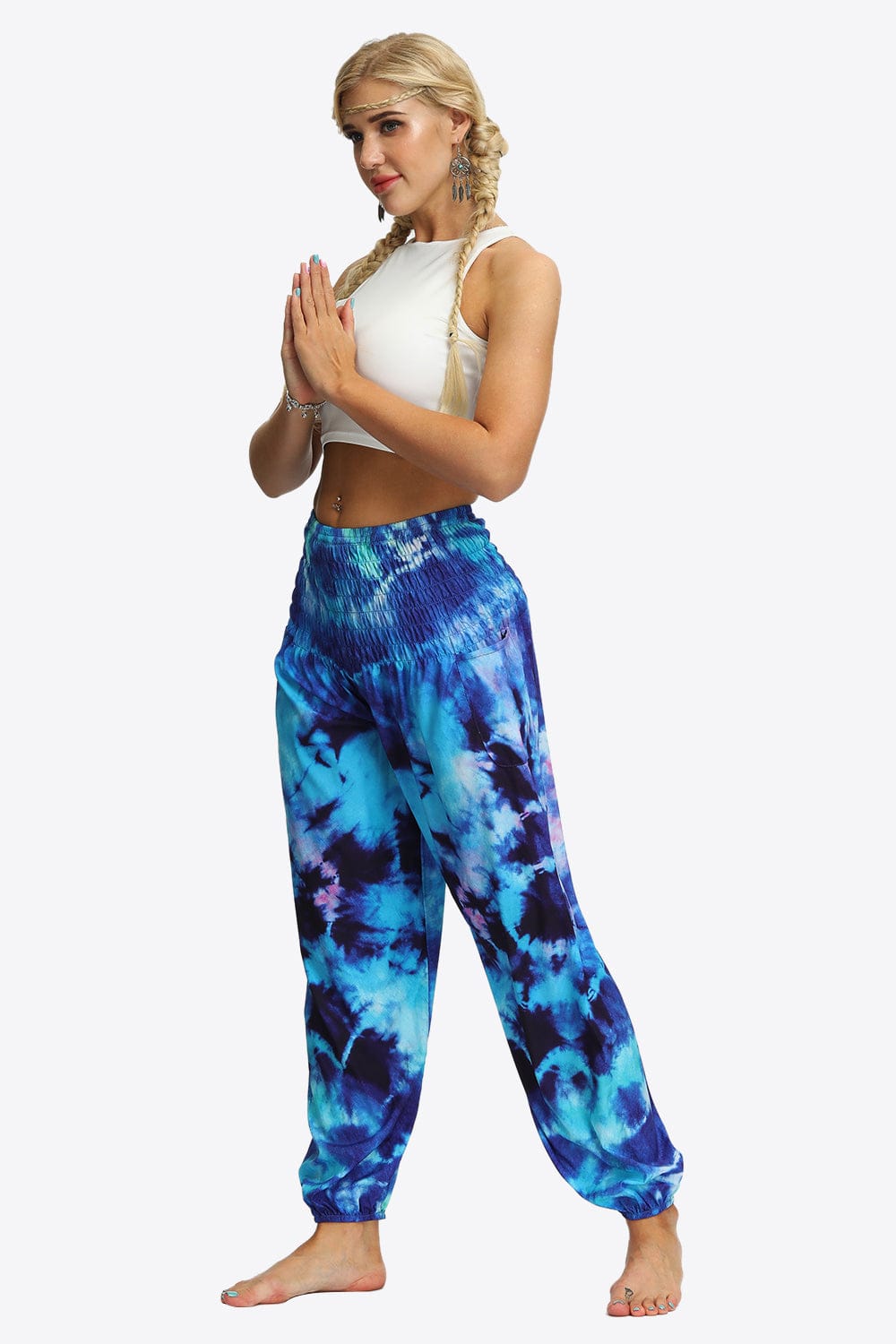 Tie-Dye Smocked Joggers - Runway Frenzy 