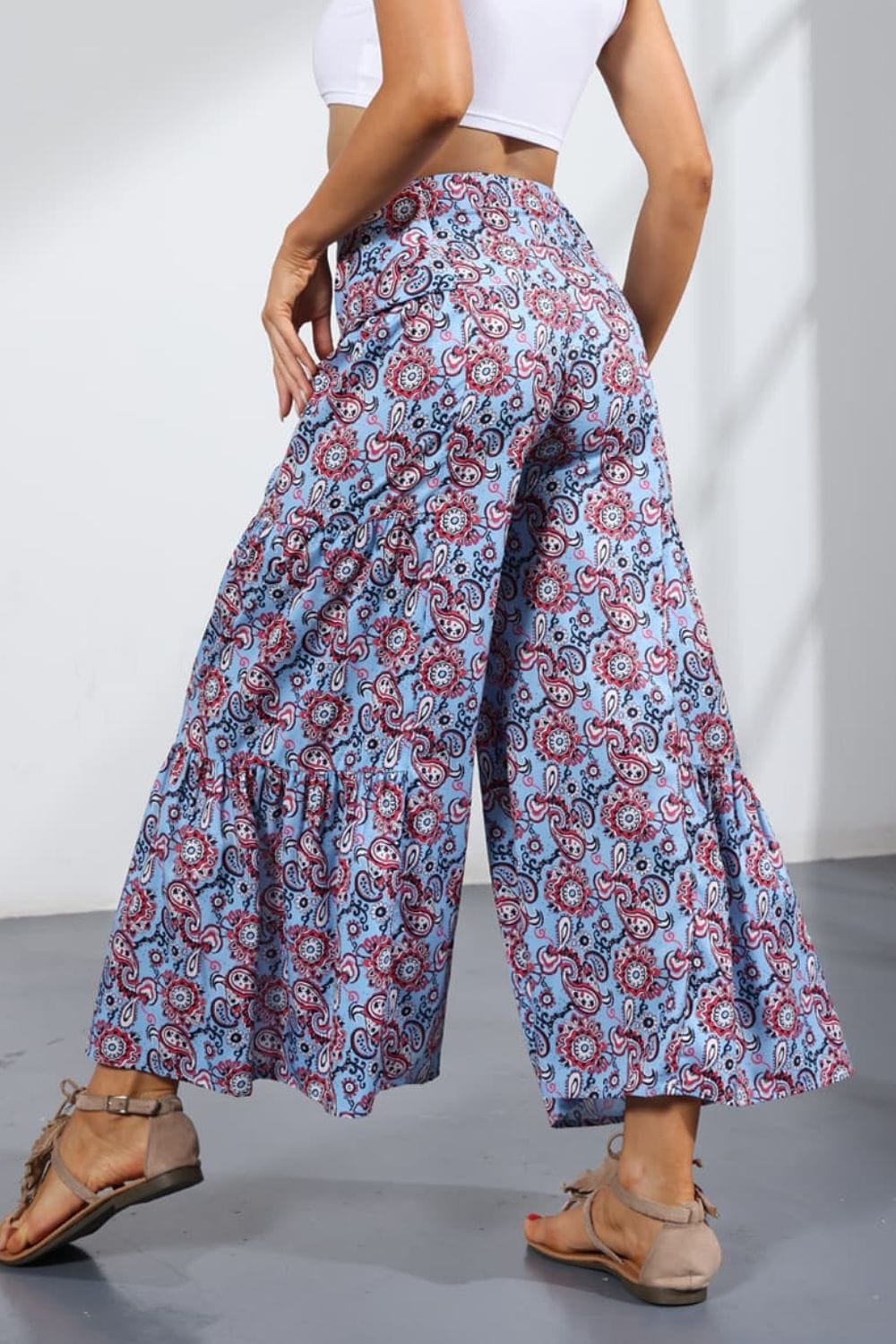 Printed Tie-Front Culottes - Runway Frenzy